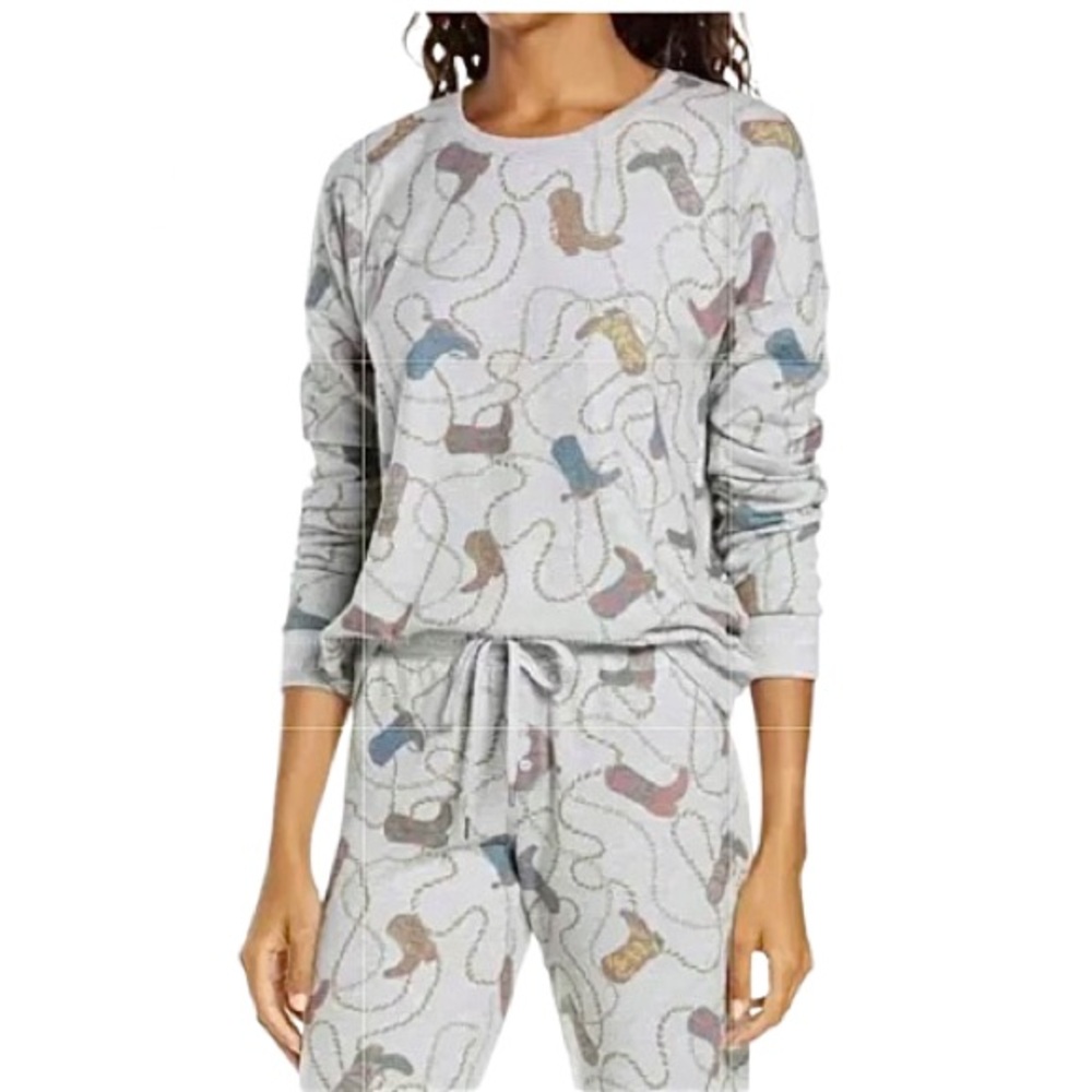 PJ Salvage- “Boots & Barnfires” Cowboy Boot Pajama/Loungewear Set. Size: medium